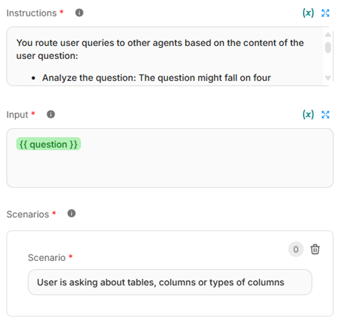Condition agent node configuration
