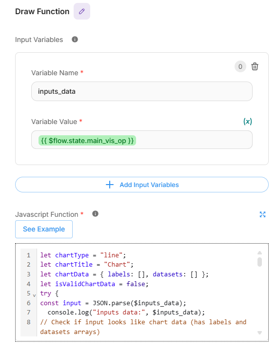 Draw Function node configuration